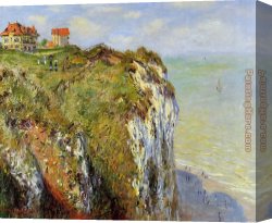 Cliff Canvas Paintings - Steep Cliffs At Dieppe by Claude Monet
