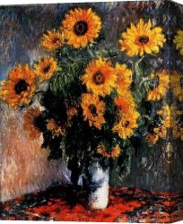 Monet Canvas Paintings - Sunflowers by Claude Monet