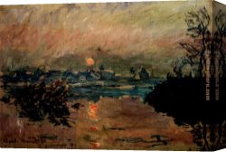 Lake Como Sunset Sail Canvas Paintings - Sunset by Claude Monet