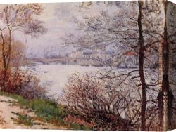 Sunday Afternoon on The Island of La Grande Jatte Canvas Paintings - The Banks of the Seine Ile de la Grande Jatte by Claude Monet