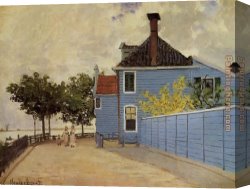 Windmill at Zaandam 2 Canvas Paintings - The Blue House at Zaandam by Claude Monet
