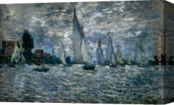 Wild Poppies Near Argenteuil Canvas Paintings - The Boats Regatta At Argenteuil by Claude Monet