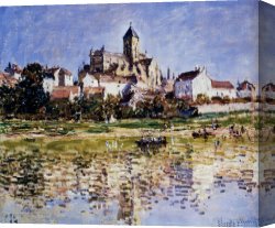 Church Canvas Paintings - The Church At Vetheuil by Claude Monet