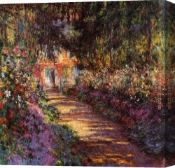 Irises in Monets Garden Canvas Paintings - The Flowered Garden by Claude Monet