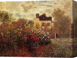 Irises in Monets Garden Canvas Paintings - The Garden at Argenteuil by Claude Monet