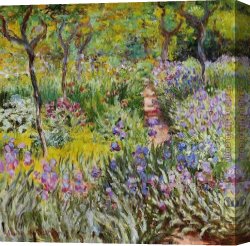 Irises in Monets Garden Canvas Paintings - The Iris Garden at Giverny by Claude Monet