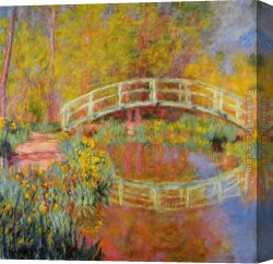 Waterlilies And Japanese Bridge Canvas Paintings - The Japanese Bridge 01 by Claude Monet