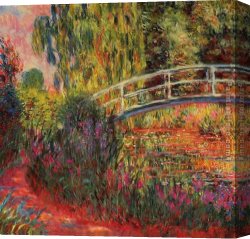 Waterlilies And Japanese Bridge Canvas Paintings - The Japanese Bridge 09 by Claude Monet