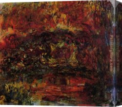 Waterlilies And Japanese Bridge Canvas Paintings - The Japanese Bridge 10 by Claude Monet