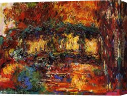 Waterlilies And Japanese Bridge Canvas Paintings - The Japanese Bridge 11 by Claude Monet