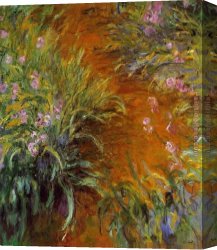 Irises in Monets Garden Canvas Paintings - The Path through the Irises by Claude Monet