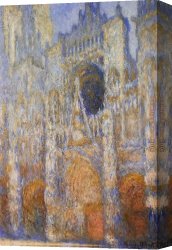 Cathedral Canvas Paintings - The Portal of Rouen Cathedral at Midday by Claude Monet