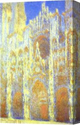 Hunter Mountain, Twilight Canvas Paintings - The Rouen Cathedral at Twilight by Claude Monet