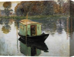 Painter in His Studio Canvas Paintings - The Studio Boat by Claude Monet