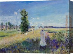 Walk Canvas Paintings - The Walk Argenteuil by Claude Monet