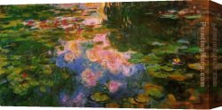 Pond Canvas Paintings - The Water-Lily Pond 9 by Claude Monet