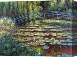 Pond Canvas Paintings - The Water Lily Pond Pink Harmony by Claude Monet