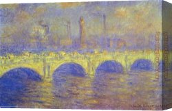 Waterlilies And Japanese Bridge Canvas Paintings - The Waterloo Bridge The Fog by Claude Monet