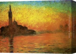 Hunter Mountain, Twilight Canvas Paintings - Venice Twilight Dusk by Claude Monet