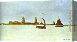 Windmill at Zaandam 2 Canvas Paintings - Voorzan near Zaandam by Claude Monet