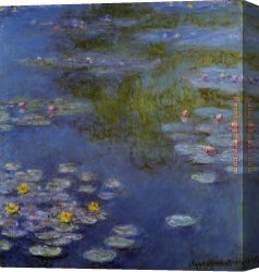 Water-lilies Left Canvas Paintings - Water-Lilies 20 by Claude Monet