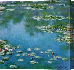 Water-lilies Left Canvas Paintings - Water-Lilies 22 by Claude Monet