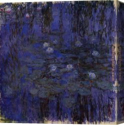 Water-lilies Left Canvas Paintings - Water-Lilies 40 by Claude Monet