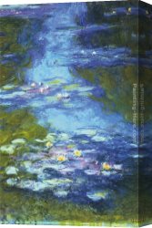 Water-lilies Left Canvas Paintings - Water Lilies I by Claude Monet