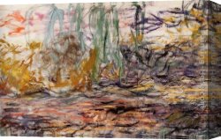 Water-lilies Left Canvas Paintings - Water-Lilies left by Claude Monet