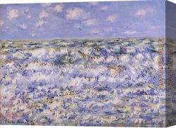 Wave Canvas Paintings - Waves Breaking by Claude Monet