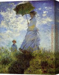 Woman Canvas Paintings - Woman with a Parasol by Claude Monet