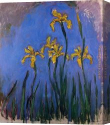 Irises in Monets Garden Canvas Paintings - Yellow Irises 1 by Claude Monet