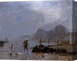 Fisherman's Canvas Paintings - The Fisherman by Constant Troyon