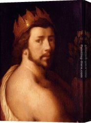 Apollo Canvas Paintings - Portrait Of A Man As Apollo, Possibly A Self-Portrait by Cornelis Cornelisz