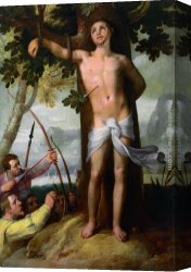 St Sebastian Tended by St Irene Canvas Paintings - The Miracle of Saint Sebastian by Cornelis Cornelisz
