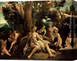 Leda Atomica Canvas Paintings - Leda with the Swan by Correggio