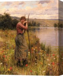 A Special Moment I Canvas Paintings - A Moment Of Rest by Daniel Ridgway Knight