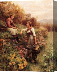 Marie Canvas Paintings - Marie and Diane by Daniel Ridgway Knight