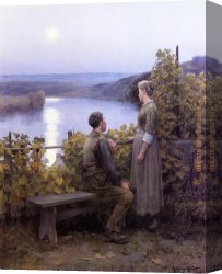 Summer Canvas Paintings - Summer Evening by Daniel Ridgway Knight