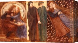Alexandre-gabriel Canvas Paintings - Paolo and Francesca by Dante Gabriel Rossetti