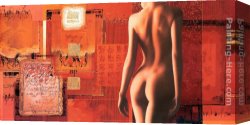 David Canvas Paintings - A l'Ombre de Tes Yeux by David Graux