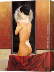 David Canvas Paintings - Filament de lune by David Graux