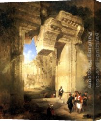 Gateway Canvas Paintings - The Gateway of the Great Temple at Baalbec by David Roberts