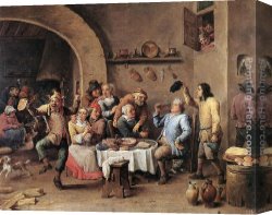 Twelfth Canvas Paintings - Twelfth-night (The King Drinks) by David the Younger Teniers