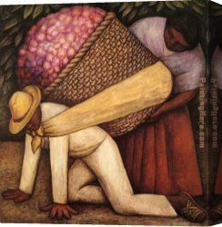 Carrier-belleuse Canvas Paintings - The Flower Carrier by Diego Rivera