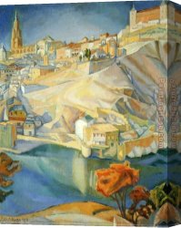 View of The Ponte Vecchio, Florence Canvas Paintings - View of Toledo by Diego Rivera