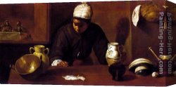 Picture of The Last Supper II Canvas Paintings - Kitchen Scene with the Supper in Emmaus by Diego Rodriguez de Silva Velazquez