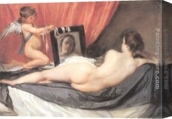 Mirror Canvas Paintings - Venus at Her Mirror by Diego Rodriguez de Silva Velazquez