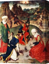 A Holiday Gathering Canvas Paintings - The Gathering of the Manna by Dirck Bouts