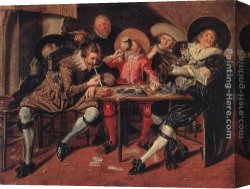 The Boating Party Canvas Paintings - Merry Party in a Tavern by Dirck Hals